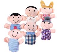 GARVALON Lot de 6 Marionnettes à Main Grosse Taille en Matériau Doux Jouets Interactifs pour Éveil et Jeu de Rôle Poupées Familiales pour Développement Motricité et Communication Garçon