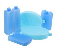 GARVALON Lot de 6 Pains de Glace Réutilisables pour Glacière Boîtes Isothermes et Ventilateurs - Taille Moyenne et Petite Plastique Solide Pack Froid pour Transport Alimentaire