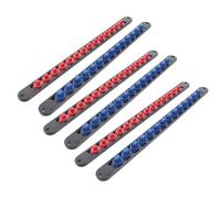 GARVALON Lot de 6 Supports de Douilles 1/4 3/8 1/2 Roulements à Billes 360° Rotatifs Organisateur Portable en Acier pour Rangement de Manches Rack à Rails pour Atelier et Garage