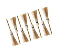 GARVALON Lot de 8 Mini Balais de Paille Blanche pour Maison de Poupée, Accessoires Miniatures d'halloween, Décoration Sorcière, Balai de Sorcière Miniature pour Figurines et Maison Hantée