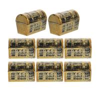 GARVALON Lot de 8 Mini Coffres au Trésor Pirate Vintage en Plastique 58 CM Petites Boîtes à Trésors Décoratives pour Maison de Poupée Accessoires de Fête et Rangement Compact