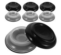 GARVALON Lot de 8 Patins Antidérapants pour roulettes de Piano Droit, Tapis de Sol Transparent et Noir en Abs, Protège-Plancher pour Bois, Carrelage et Moquette, du Bruit et Protection