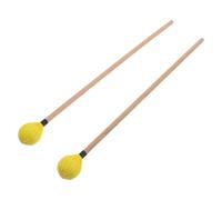GARVALON Mallets pour Xylophone et Marimba Manches Bois Couleur Jaune Vif de Baguettes de Percussion pour Répétition et Performance