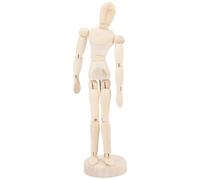 GARVALON Mannequin Bois Articulé avec Support Modèle Artistique Flexible pour Dessin et Décoration Bonhomme Bois à Peindre Figurine Posable pour Adultes et Garçon Fille