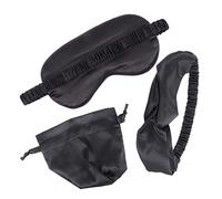 GARVALON Masque De Sommeil Occultant En Satin Noir Bandeau Pour Cheveux Paquet De Rangement Taille Unique, Confortable Et Léger, Pour Voyage, Sommeil Et Détente, Ensemble Femme Fille