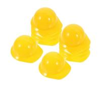 GARVALON Mini Casques De Sécurité en Plastique Jaune pour Mini-poupée Et Animaux De Compagnie, Taille Compacte, Accessoires Décoration Fête Polyvalents, Lot de 60 Pièces