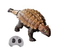 GARVALON Modèle Électrique de Dinosaure Ankylosaure Réaliste Café, Miniature pour Garçon et Filles, Simulation Animée Sons, Accessoire Éducatif et Décoratif pour Garçons, de Simulation