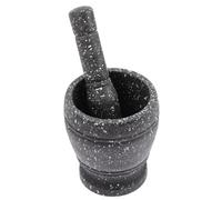 GARVALON Mortier et Pilon Plastique Marbré pour Cuisine et Pharmacie Ustensile et Ergonomique pour Écraser Ail et Épices Usage Domestique et Professionnel