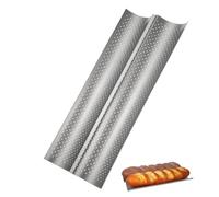 GARVALON Moule à Baguette Inoxydable Compartiments Argenté Plaque Perforée pour Français Outil de Pâtisserie Pratique pour Four Domestique et Boulangerie