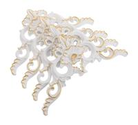 GARVALON Moulures de Plafond Européennes 4 Pièces, Plastique Dur Blanc, Auto-Adhésives, Résistantes à l'Humidité, 33x14x2 Cm, Décor Classique Rococo pour Panneaux Muraux Décoratifs
