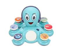 GARVALON Musical pour Bébé Pieuvre Électrique Bleu avec Lumière LED, D’éveil Interactif pour Tout-Petits, Parent-garçon et Filles Éducatif sans Pile, Présent pour Anniversaire et Noël