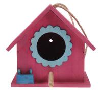 GARVALON Nichoirs en Bois Décoratifs Rouges Maison à Oiseaux Miniature Suspendue Mangeoires à Oiseaux D’Extérieur pour Jardin et Balcon Habitat Naturel Accessoires de Nichoir Robustes