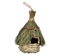 GARVALON Nid Oiseau Tissé Main Herbe Maison Suspendue Légère et Refuge Sûr pour Petits Oiseaux Décoration Jardin Extérieure et Porche