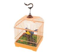 GARVALON Oiseau Chanteur Réaliste en Cage Miniature Activé Son Interactif sans Piles avec Gazouillis Décoration Sonore pour Chambre D’Garçon et Filles Électronique pour Animaux
