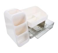 GARVALON Organisateur de Maquillage en Plastique Blanc Boîte de Rangement Multifonctionnelle Tiroirs Grand Compartimentage pour Cosmétiques et Soins Peau Rangement de Bureau et
