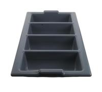 GARVALON Organisateur D'ustensiles à 4 Compartiments en Plastique Robuste, Plateau à Couverts Hygiénique, Rangement Compact pour Buffet, Restaurant et Tiroir Cuisine, Porte-couverts