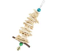 GARVALON Os de Seiche pour Perroquet Suspendu à Mâcher avec Cloche Calcium Naturel pour Santé Osseuse Divertissement pour Cage Oiseau