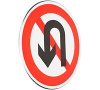 GARVALON Panneau d'Interdiction Demi-Tour en Métal Réfléchissant Panneau de Signalisation Routière pour Allée Privée Indicateur de Confidentialité Solide et Résistant aux Intempéries