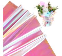 GARVALON Papier D’Emballage Cellophane Irisé 40 Feuilles 50X60 CM Film D’Emballage Coloré pour Bouquets de Fleurs Sachets de Friandises Artisanat et Loisirs Créatifs