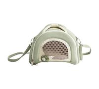 GARVALON Paquet de Transport pour Petits Animaux Vert Système Anti-Perte Paquet Bandoulière Respirant et Doublé Peluche pour Hamster Rat Cochon d'Inde Confortable pour Voyages en Extérieur