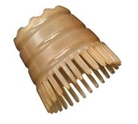 GARVALON Peigne de Massage Corne Naturelle Fait Main Brosse Shampoing pour Soins Cheveux Secs et Abîmés Masseur Tête Portable pour Chevelu Démêlant Doux Couleur Aléatoire Couleur Aléatoire