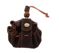 GARVALON Petite Bourse Cuir à Cordon Pochette Porte-Monnaie pour Femmes Cuir de Vache Doux Fermeture Rapide Trousse de Voyage Pratique pour Cartes