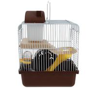 GARVALON Petite Cabane pour Animaux en Plastique Couleur Café Double Couche Accessoire Aléatoire Maison Ludique pour Hamster et Petits Animaux de Compagnie Couleur Aléatoire