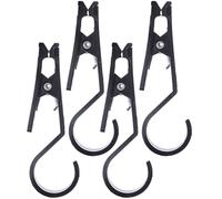 GARVALON Pince de Tente Robuste 4 Pièces Crochets Multifonctions pour Bâches et Auvents, Accessoires de Fixation pour Camping en Extérieur et Randonnée