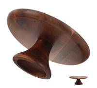 GARVALON Plateau Rond Bois Acacia avec Pied Présentoir Stable pour Fruits Gâteaux et Cupcakes Plateau de Service Polyvalent pour Table à Manger et Café