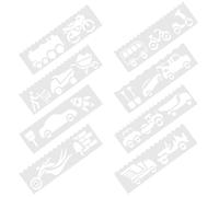 GARVALON Pochoirs de Dessin Voiture pour Garçon et Filles - Set de 8 Modèles en Pp Solide - Gabarits de Véhicules pour Projets Scolaires et Bricolage Créatif - pour Peinture et Activités