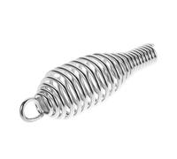 GARVALON Poignée à Ressort en Acier Inoxydable Résistante à Haute Température, Poignée Spiralée Chromée N°2, Accessoire pour Porte de Cheminée, Fumoir et Barbecue - Remplacement Solide