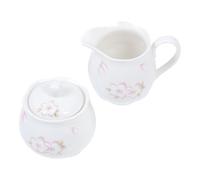 GARVALON Pot à en Céramique Gaufrée Blanc avec Couvercle Bouilloire à Lait Blanche Ensemble 2 Pièces pour Café Thé et Boissons Chaudes Décoration la Cuisine Élégante