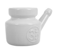 GARVALON Pot D’Irrigation Nasal en Céramique 350 Ml Blanc Flacon de Rinçage pour Lavage des Sinus Nettoyage Nasal Quotidien et Yoga sans Irritation Adapté Adultes