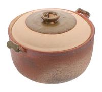 GARVALON Pot en Terre Cuite 2,5l avec Poignée, Casserole Coréenne Antiadhésive pour Mijoté, Cuisson Lente et Ragoût, Ustensile Cuisine Domestique pour Soupe et Porridge