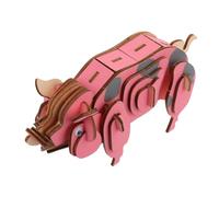 GARVALON Puzzle 3D en Bois Cochon Éducatif Garçon et Filles, Maquette DIY Taille Moyenne, Jeu Créatif Développement Motricité, Jouet Animal à Assembler, Décoration Bureau, Modèle Puzzle