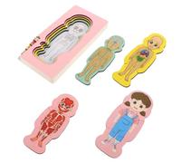 GARVALON Puzzle D'anatomie du Corps Humain Éducatif en Bois pour Filles, Jouet Cérébral Montessori, Puzzle Organes Interactif, Éveil Scientifique et Apprentissage Précoce, Ensemble Pédagogique Complet
