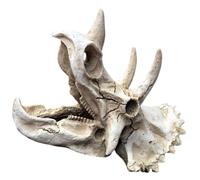 GARVALON Résine Décoration Aquarium Crâne de Dinosaure Cachette Naturelle pour Poissons Crevettes Reptile Habitat Sécurisé Modèle Squelette Triceratops