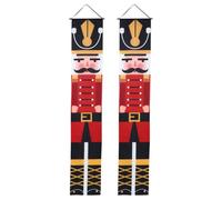 GARVALON Rideau de Porte Décoratif de Noël de Soldat Casse-Noisette en Noyer Taille Adaptée Motif Imprimé Clair pour Décoration Intérieure et Extérieure Festive
