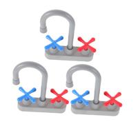 GARVALON Robinet Factice pour Évier Cuisine Garçon et Filles Ensemble de 3 Accessoires de Jeu D’Imitation Compatible Jeux D’Eau Plastique Solide pour Développement Créatif et Jeu