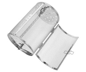 GARVALON Rôtissoire en Acier Inoxydable 120X180 MM pour Four Électrique Panier Rotatif 360° pour Cuisson Homogène de Noix Cacahuètes et Légumes Accessoire Solide Porte Mobile et Vis de