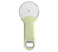 GARVALON Roulette à Pizza en Acier Inoxydable Verte Coupe-Pâte Seule Roue Ouvre-Bouteille Multifonction Ustensile Cuisine Pratique pour Découpe de Pizza et Pâtisseries Accessoire la