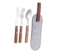 GARVALON Set de Couverts de Pique- Acier Inoxydable avec Couteau Fourchette Cuillère Réutilisable Portable pour Camping et Repas Plein Air Kit de Vaisselle Pratique pour Hommes
