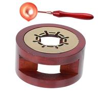 GARVALON Set de Fourneau à Cire Bois avec Cuillère Chauffe-Cire Pratique pour Cachets de Cire DIY Fondoir Laque Compact pour Scellage Enveloppes et Invitations