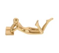 GARVALON Statue de Lecture Résine Dorée Sculpture Abstraite Élégante pour Décoration de Table Salon Bureau Ornement Minimaliste pour Bibliothèque et Coin Lecture