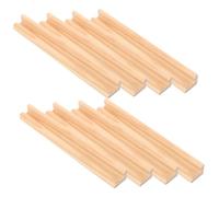 GARVALON Supports à Dominos en Bois 19 Cm pour Bureau Et Jeu Familial, Base Multifonctions en Bois Naturel Compacte, Porte-Dominos DIY 8 Pièces, Rangement Et Organisation Pratique