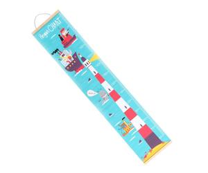 GARVALON Tableau de Croissance Mural Garçon Fille Toile Peinte Style Scandinave avec Règle Hauteur Motif Phare Décor Suspendu pour Mesurer Garçon Fille