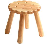 GARVALON Tabouret en Bois Massif de Biscuit, Petit Banc Carré Compact pour Garçon et Filles, Repose-Pieds Bureau, Tabouret à Chaussures Pratique pour Intérieur et Extérieur