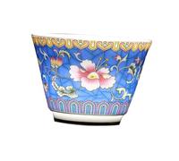 GARVALON Tasse à Thé Céramique Rétro Bleue Tasse Kung Fu pour Cérémonie Du Thé Résistante Haute Température Design Élégant pour Usage Quotidien et Collection