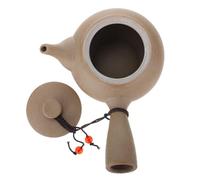 GARVALON Théière Poterie Brute avec Poignée Latérale Résistance Haute Température Design Simple pour Maison Restaurant et Salon de Thé