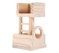 GARVALON Tour d'Observation en Bois Naturel pour Hamster - Maison de Jeu Sécurisée Coins Lisses - Accessoire Ludique pour Petits Animaux Souris et Hérissons - D’Entraînement pour Cage